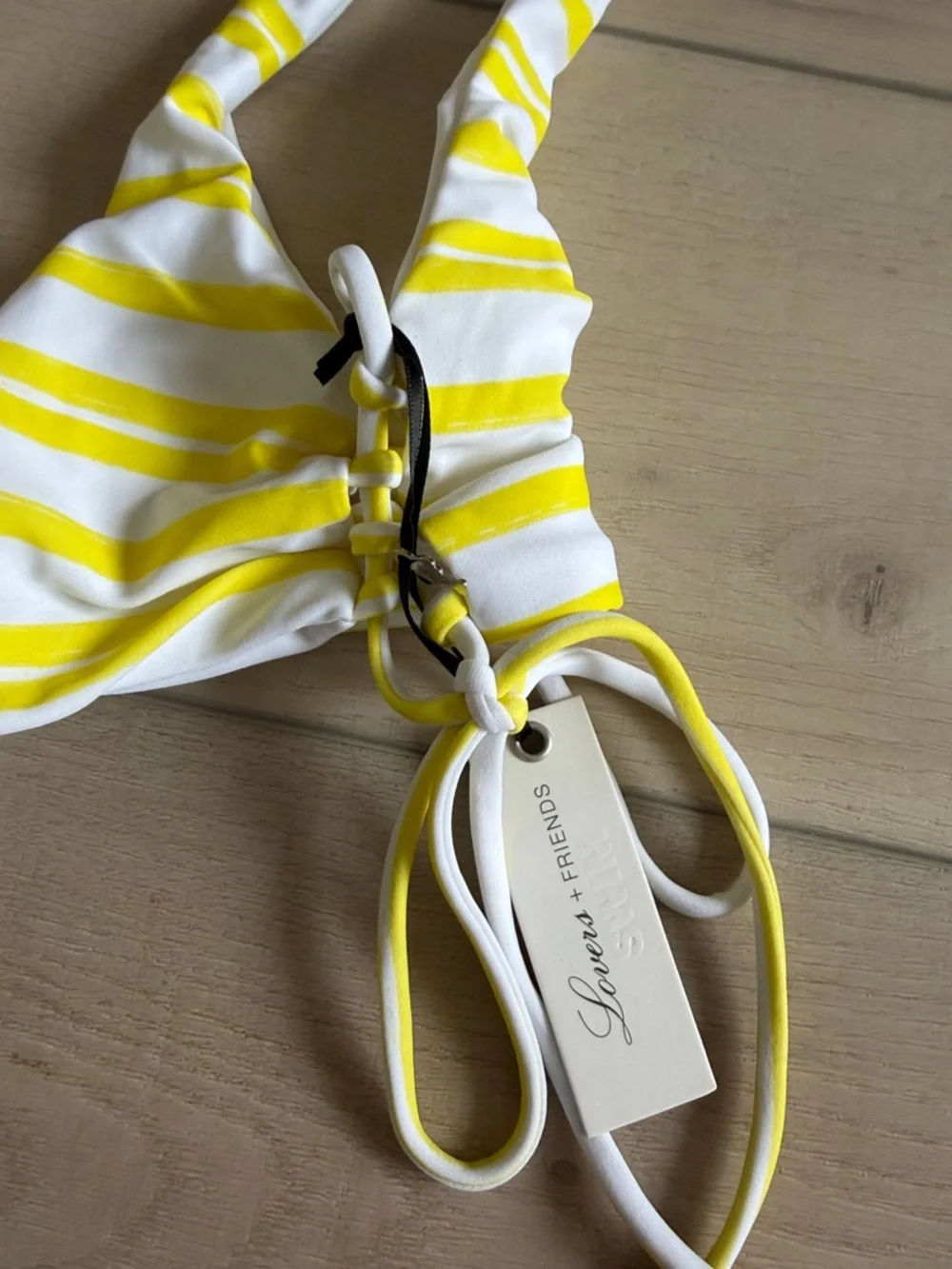 Lovers + Friends Yellow and White Striped Bikini Top - Picture 3 of 4